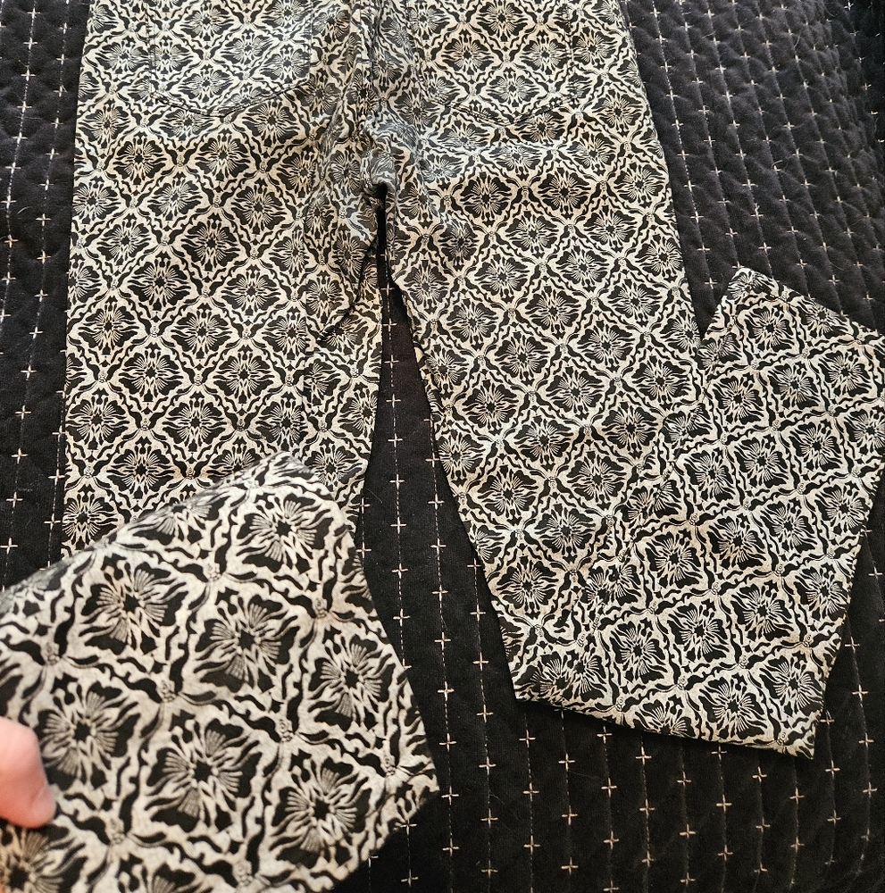Black and White STATEMENT Patterned Pants Y2k Vintage